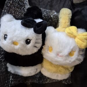 Hello Kitty Plush Pair - Black and Yellow Earmuffs